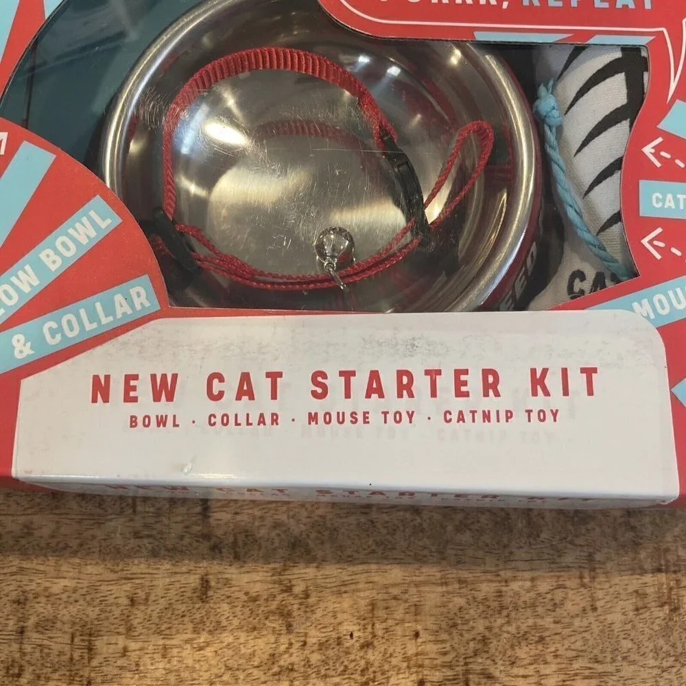 Wild & Woofy Eat Sleep Purr Repeat New Cat Starter Kit 4-Piece New